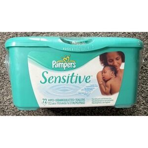 Pampers Baby Sensitive Wipes Pop Up Plastic Refillable New SEALED Container